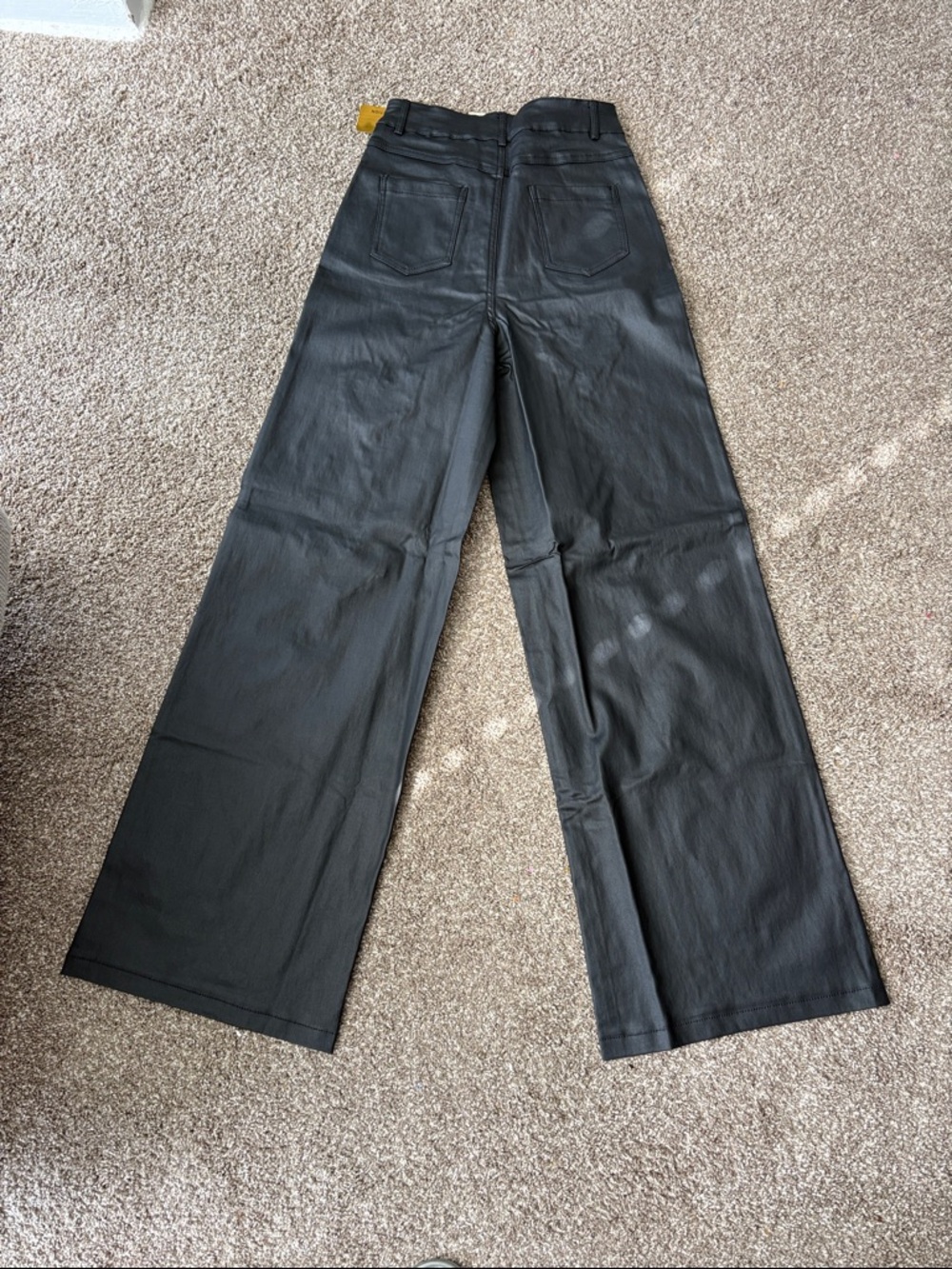 Black Wide-Leg Jeans with Heart Appliqué Trim - Picture 7 of 7
